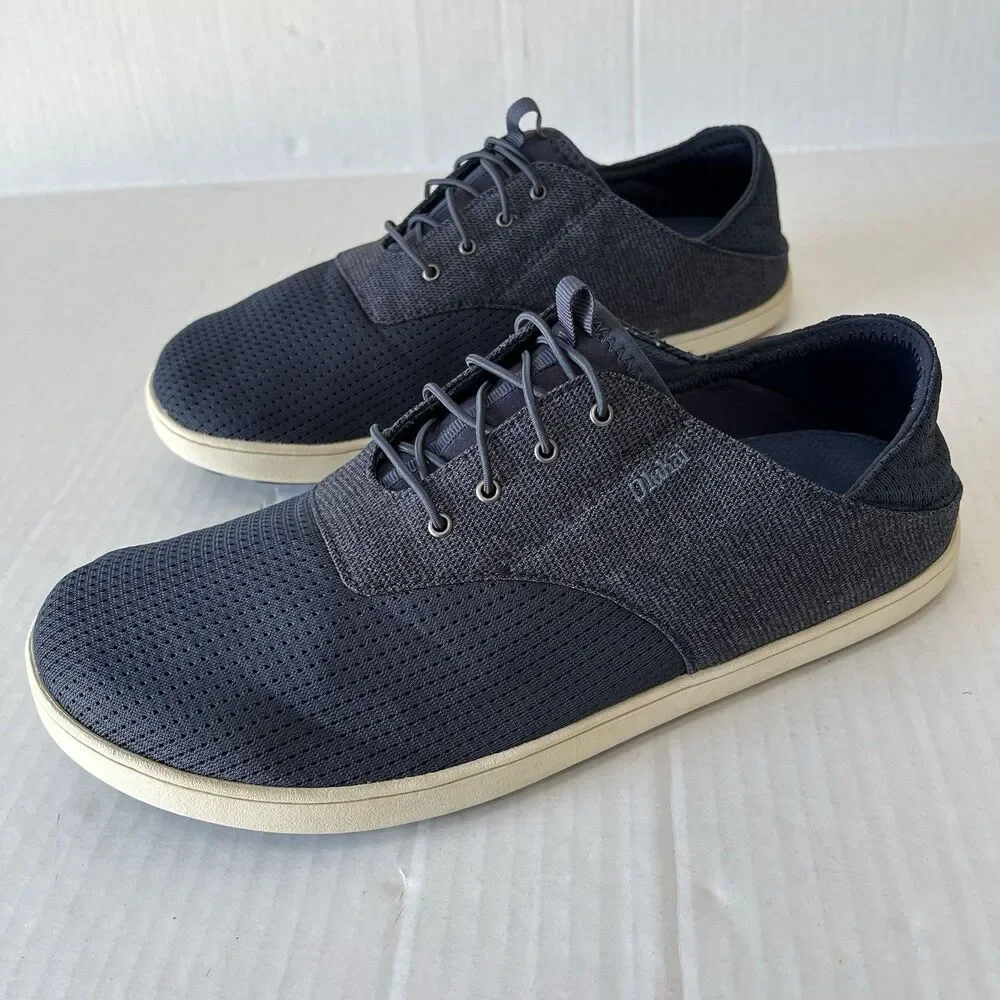 OluKai Nohea Moku Boat Shoes Mens Sz 11 Slip On Breathable Mesh Barefoot Comfort